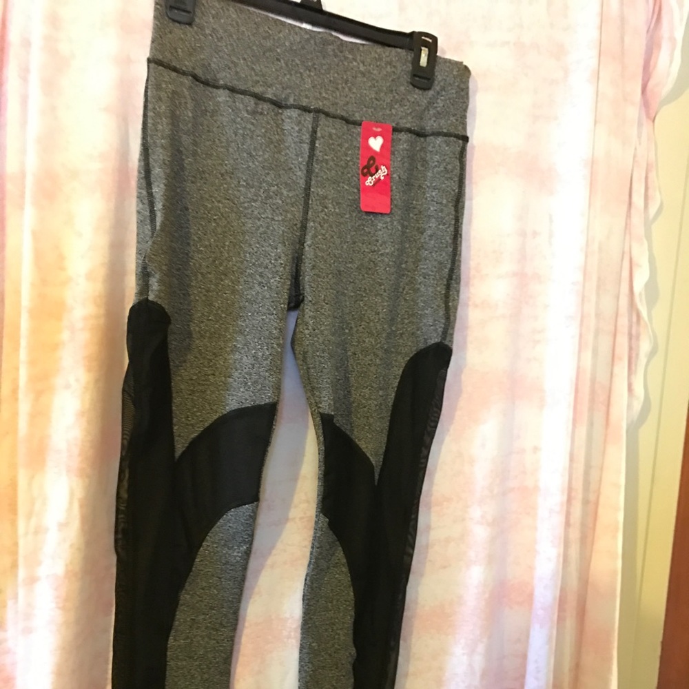 Athletic leggings Crush heather grey with cut-outs